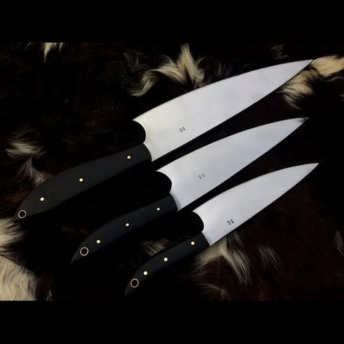 Hand Forged Chef Knives Set Of 3 With Roll Over Sheath