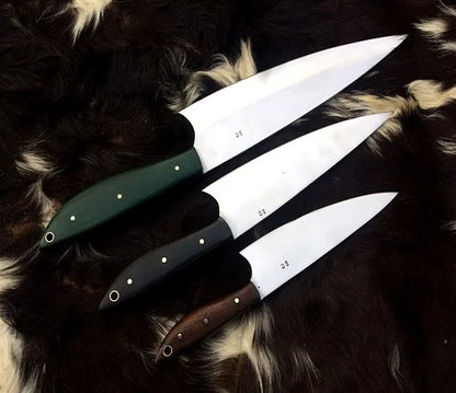 Handmade Spring Steel Kitchen Chef Knives Set Of 3