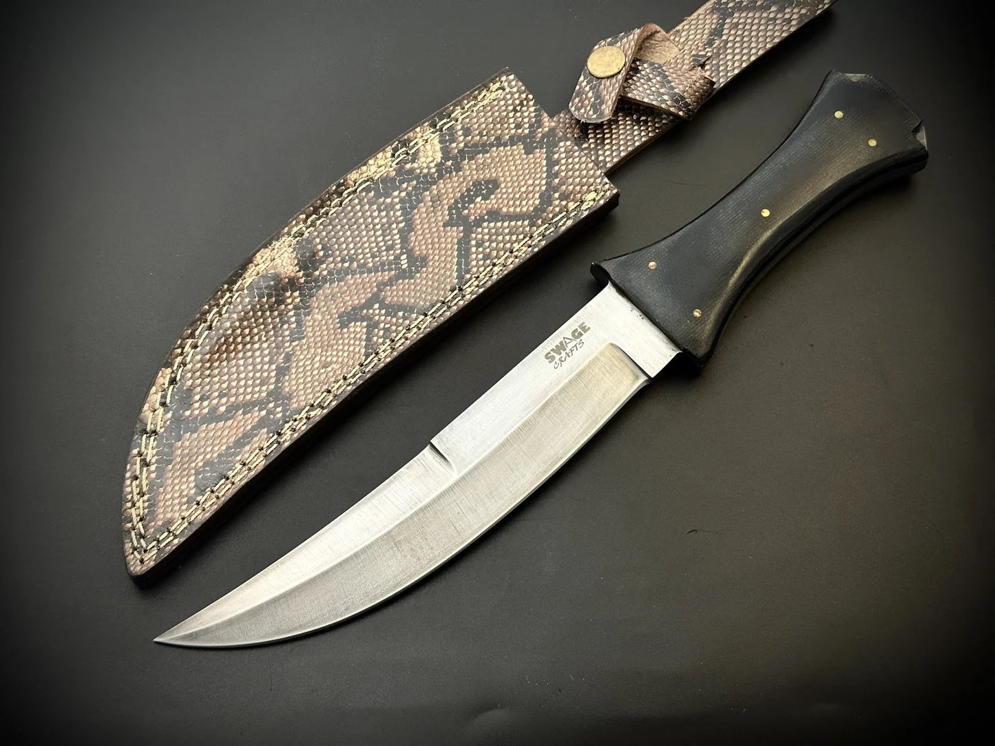 Handmade Coffin Handle Bowie Knife With Sheath