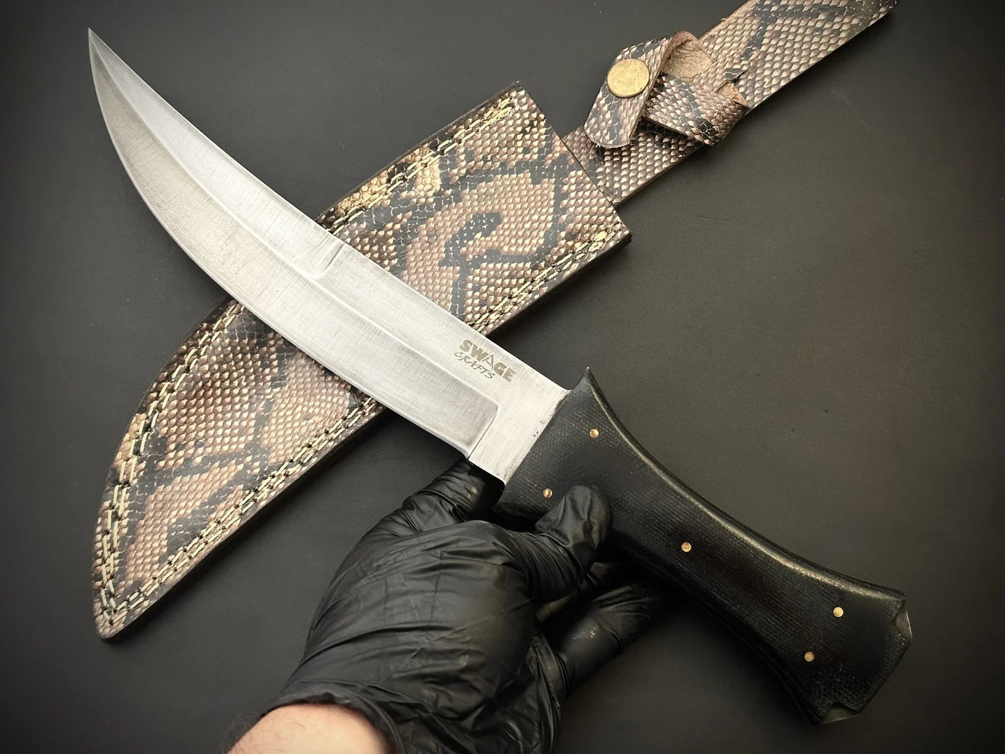 Handmade Coffin Handle Bowie Knife With Sheath