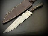 Hand Forged Spring Steel Bowie Knife With Leather Sheath-Made 2 Order - Jayger