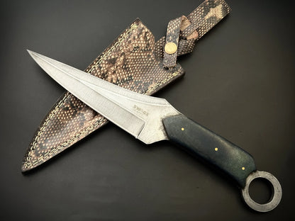 Hand Forged Spring Steel Spear Point Bowie Knife