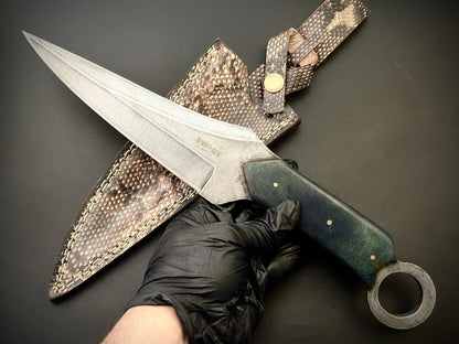 Hand Forged Spring Steel Spear Point Bowie Knife