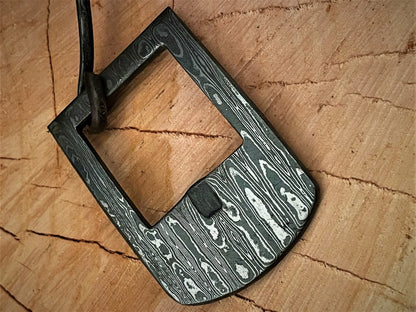 Hand Forged Damascus Steel Belt Buckle