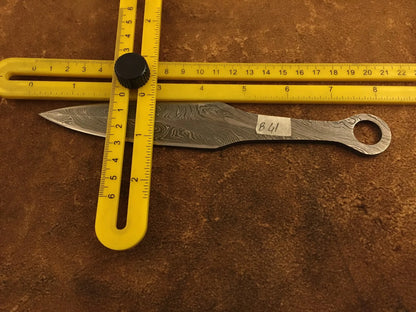 Damascus Steel Throwing Kunai Knife Blank Blade – B41