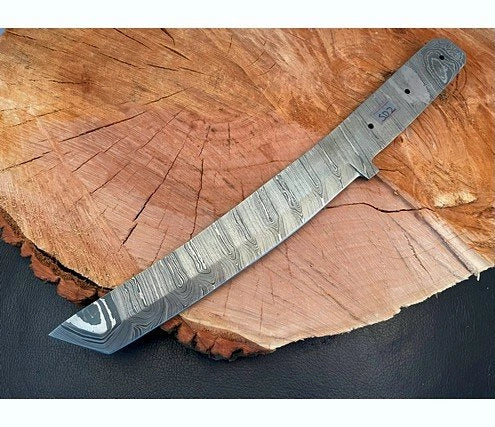 Damascus Steel Tanto Knife Blank – SD2