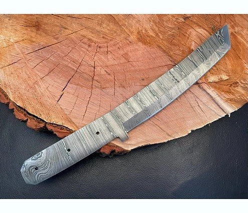Damascus Steel Tanto Knife Blank – SD2