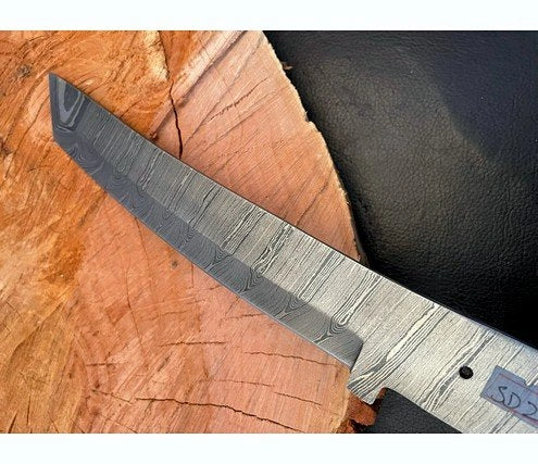 Damascus Steel Tanto Knife Blank – SD2