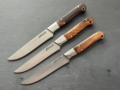 Handmade Carbon Steel Steak Knives Set / Steakmesser 4 Pcs