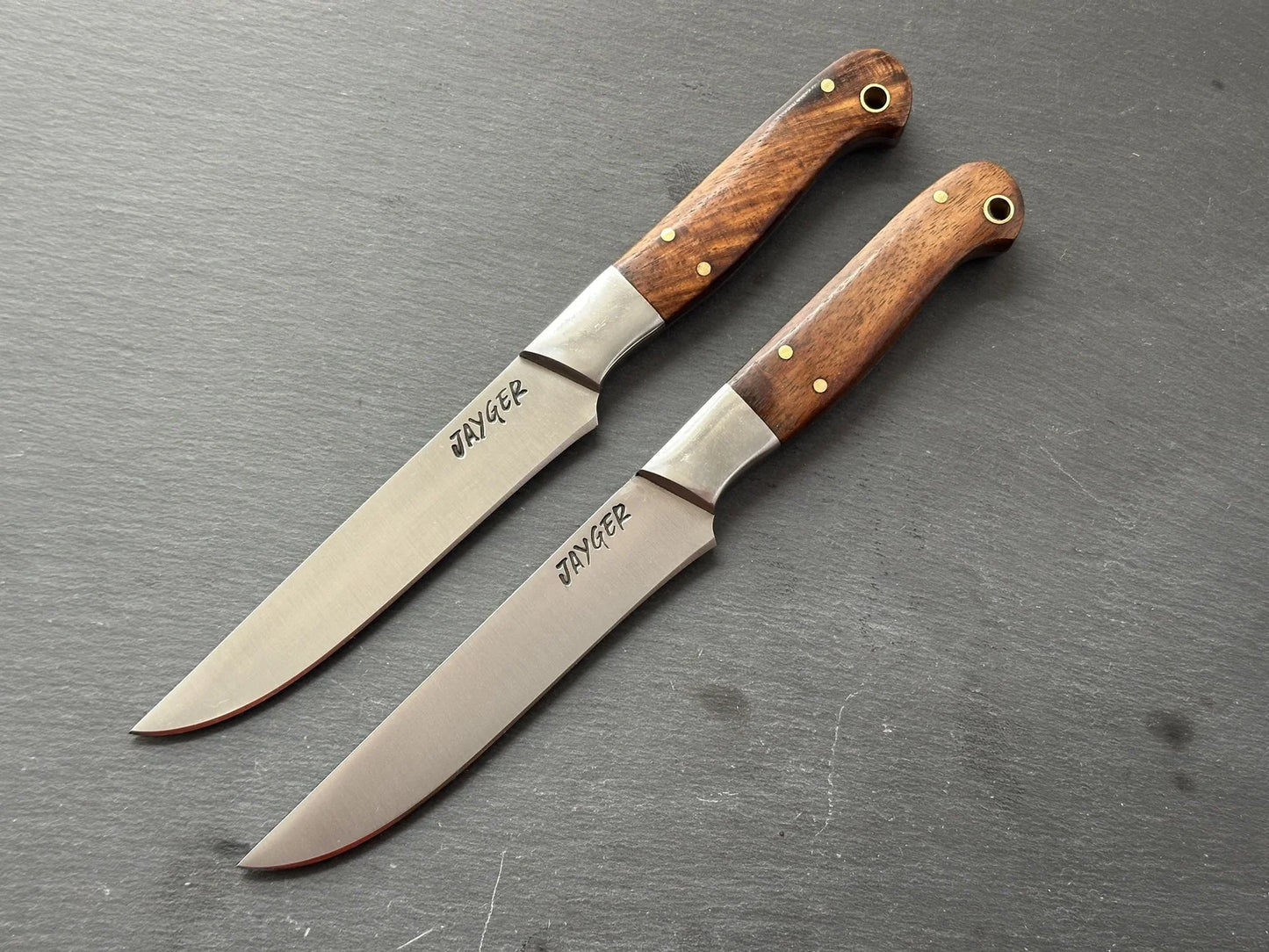 Handmade Carbon Steel Steak Knives Set / Steakmesser 4 Pcs