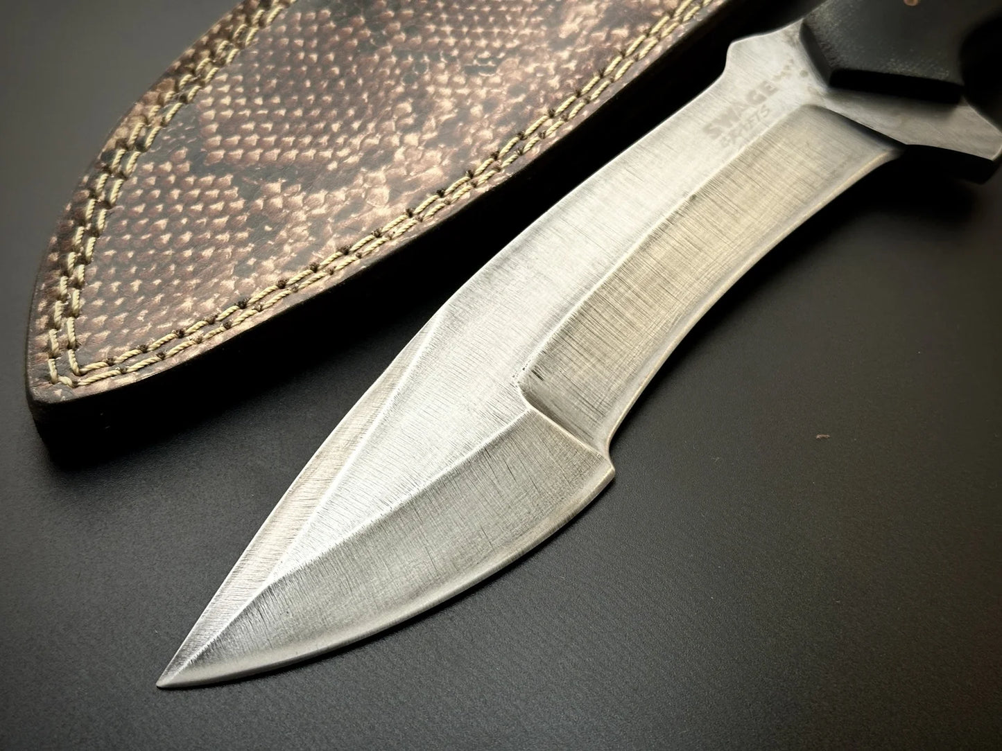 Handmade Tactical Bowie Knife With Leather Sheath