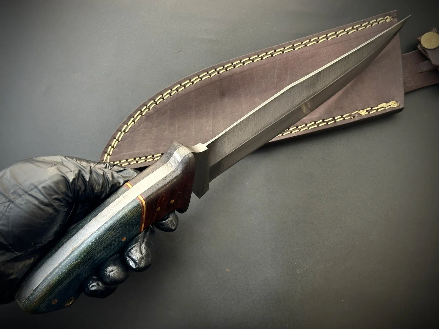 Hand Forged Full Tang Hunting Bowie Knife With Leather Sheath