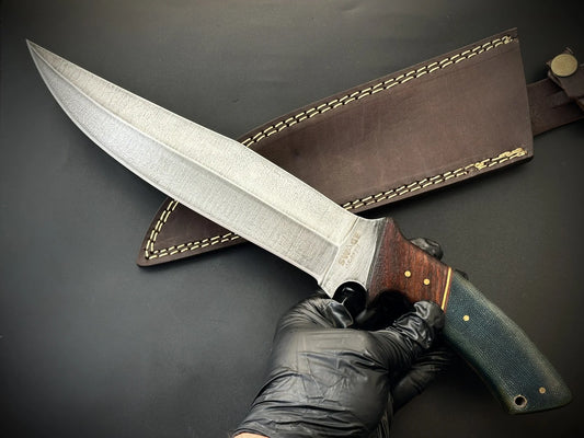 Hand Forged Hunting Bowie Knife With Leather Sheath-Made 2 Order