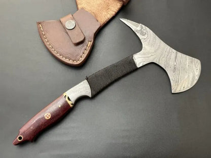 Hand Forged Damascus Camping Hatchet / Bushcraft Axe -JD3