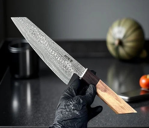 Handmade Santoku Chef Knife – 6.9”Damascus Steel Blade