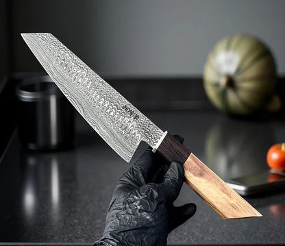 Handmade Santoku Chef Knife – 6.9”Damascus Steel Blade