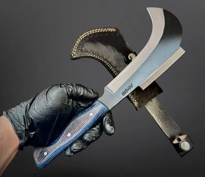 Handmade Carbon Steel Billhook With Leather Sheath