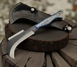 Handmade Carbon Steel Billhook With Leather Sheath - Jayger
