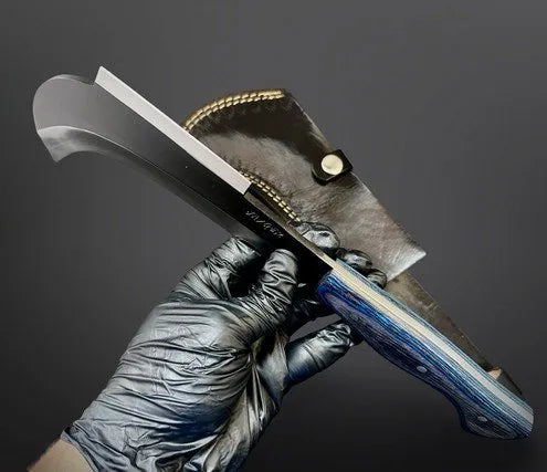 Handmade Carbon Steel Billhook With Leather Sheath