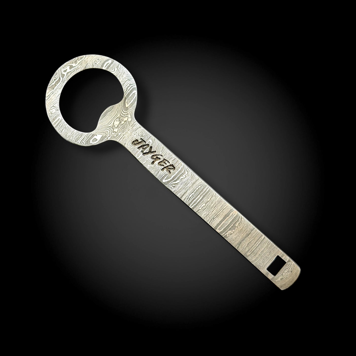 Hand Forged Damascus Steel Bottle Opener / Pendant