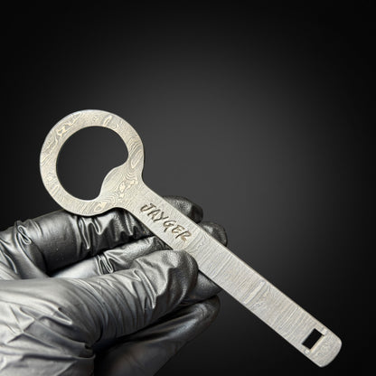 Hand Forged Damascus Steel Bottle Opener / Pendant