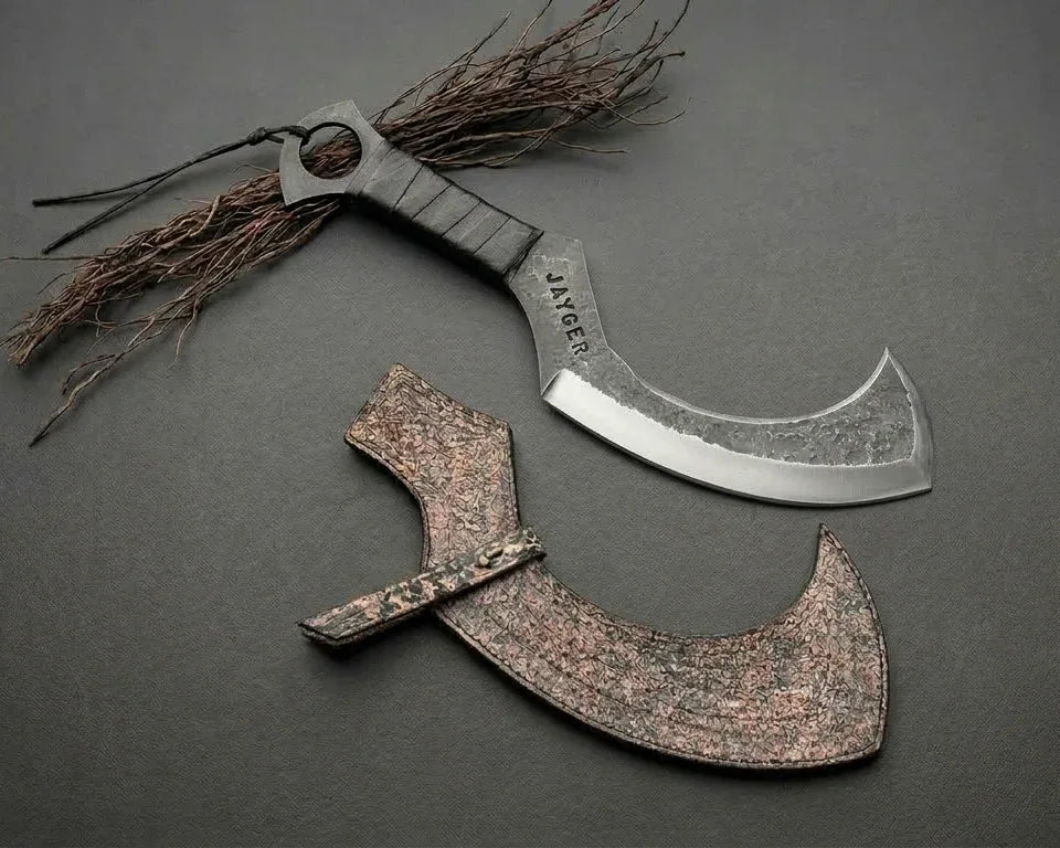 Hand-Forged Cleaver with Leather Sheath-Made 2 Order