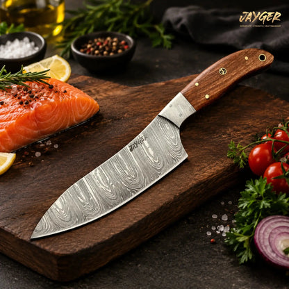 Hand Forged Damascus Steel Kitchen Knife / Chef Set