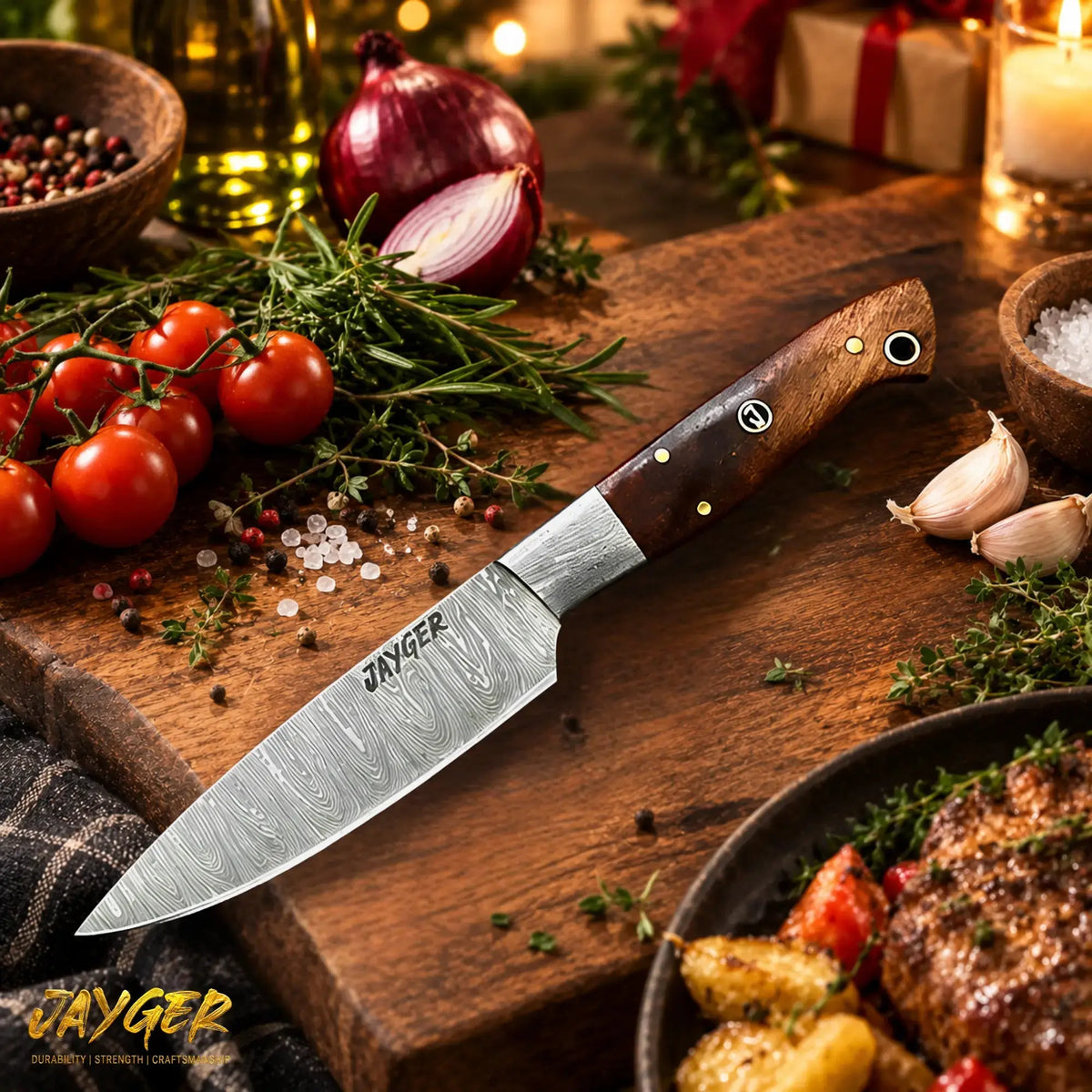 Hand Forged Damascus Steel Kitchen Knife / Chef Set