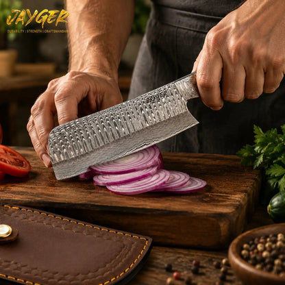 Hand Forged Damascus Steel Kitchen Knife / Chef Set