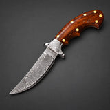 Handmade Mini Damascus Steel Kirpan – Wooden Handle with Brass Pins