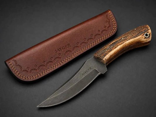 Handmade Fixed Blade Hunting Knife with Leather Sheath – Stag Handle (Copy)