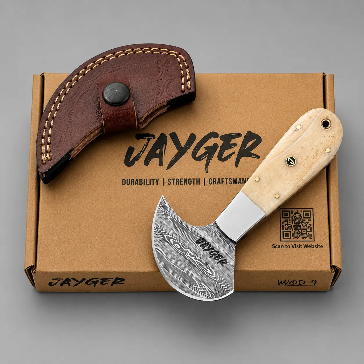 Handmade Damascus Steel Leather Knife / Leather Cutter