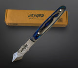 Jayger Handmade Damascus Steel Japanese Kiridashi Knife Long-Neck Precision Marking & Scribing Tool for Woodworking - Jayger