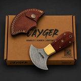 Damascus Steel Medium Round Head Style Leather Cutter-QD-14