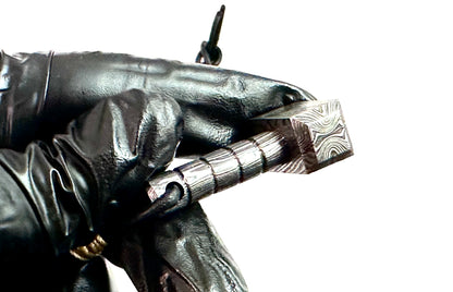 Hand-Forged Damascus Steel Thor’s Hammer Pendant | Viking Mjölnir Necklace