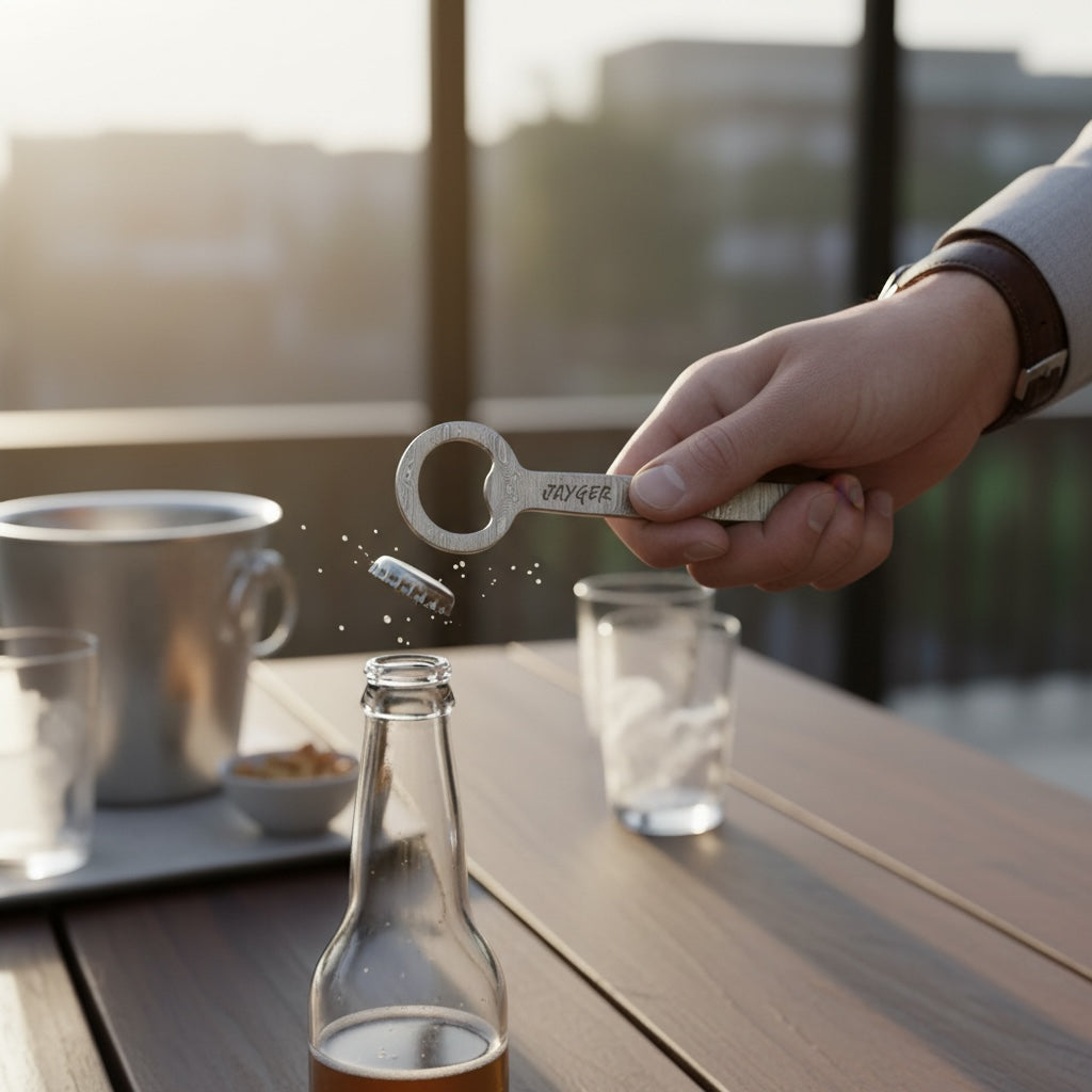 Hand Forged Damascus Steel Bottle Opener / Pendant
