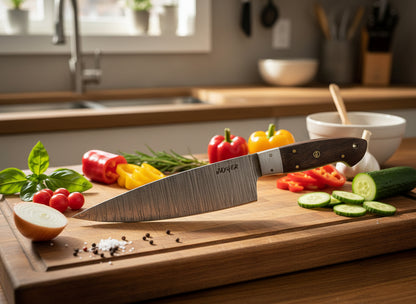 Hand Forged Damascus Steel Kitchen Knife / Chef Set