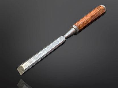 Damascus Steel Wooden Chisel 20mm Hand Forged By Jayger