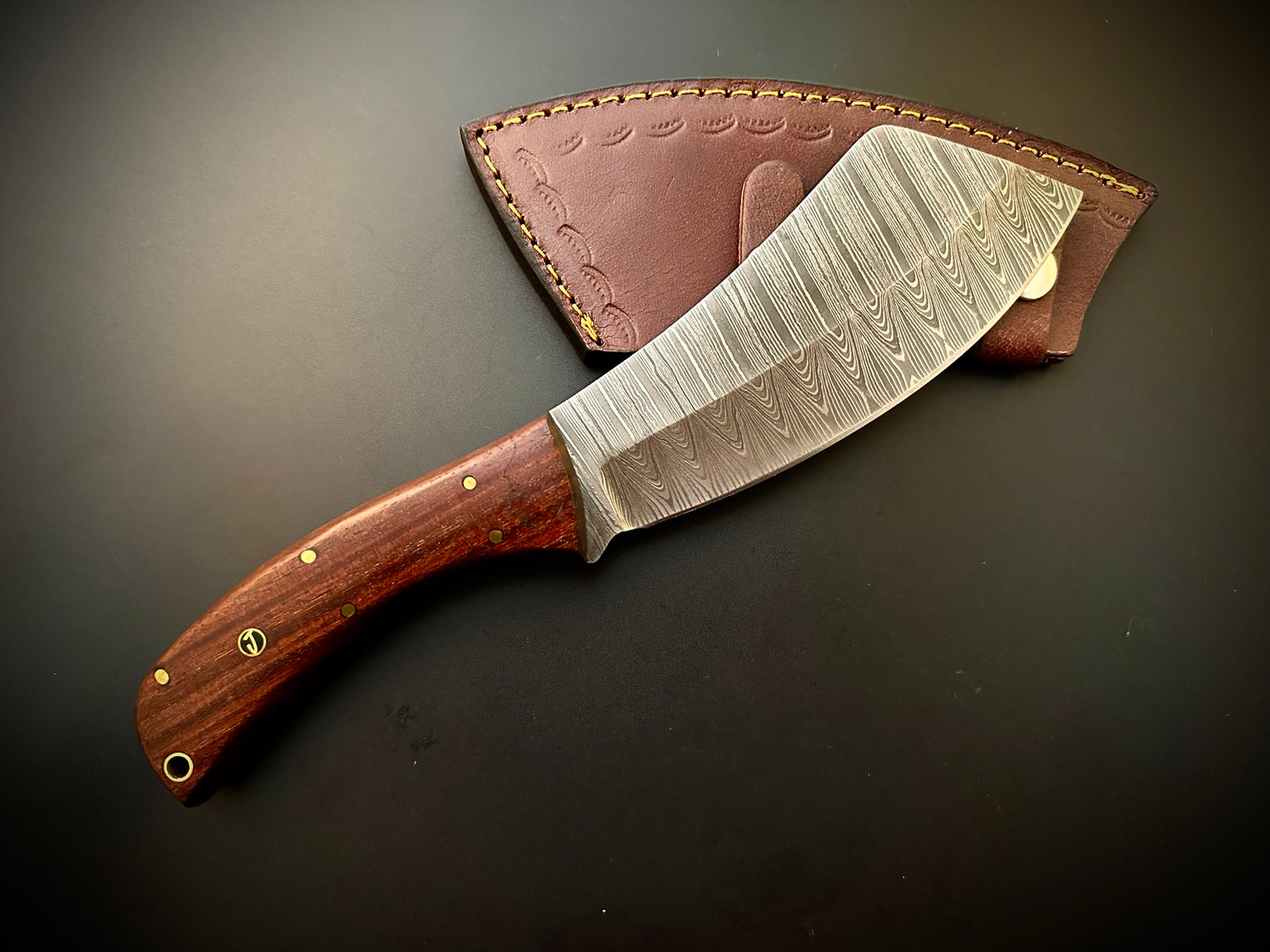 Hand Forged Damascus Steel Meat Cleaver/ Hatchet DH17