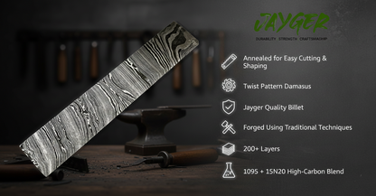 Hand Forged Damascus Steel Billet | Twist