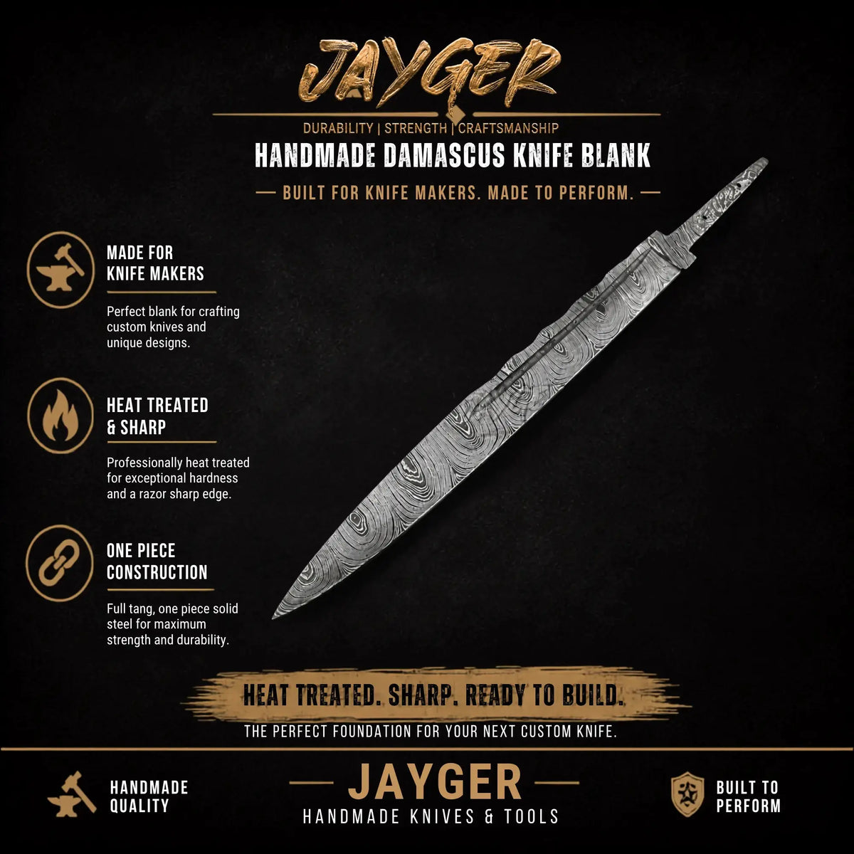 Handmade Scottish Dirk Blank Blade Damascus Steel – b275