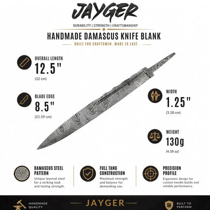 Handmade Scottish Dirk Blank Blade Damascus Steel – b275