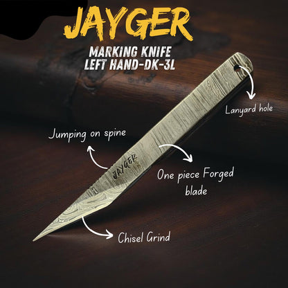 Handmade Damascus Steel Kiridashi Knife-Left Hand