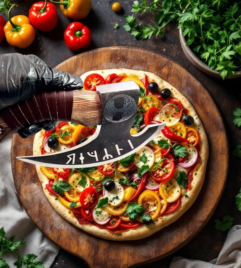 Handmade Viking Style Carbon Steel Pizza Axe