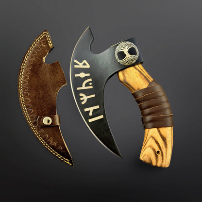 Handmade Viking Style Carbon Steel Pizza Axe