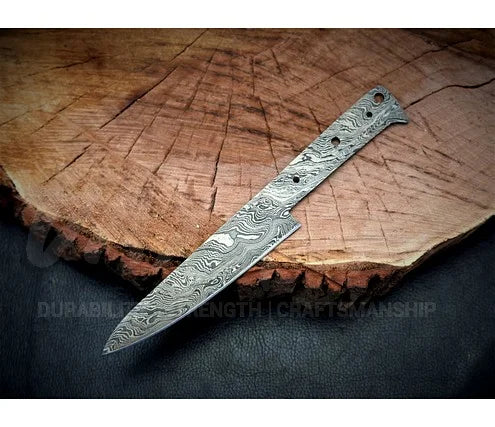 Handmade Damascus Steel Utility Knife Blank Blade – K11