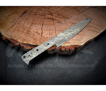 Handmade Damascus Steel Utility Knife Blank Blade – K11