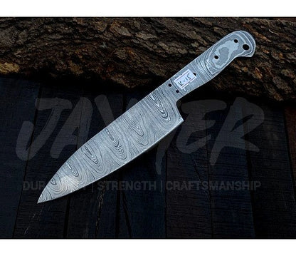 Damascus Steel Chef Knife Blank Blade – K15