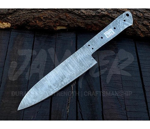 Hand Forged Damascus Steel Chef Knife Blank – K17
