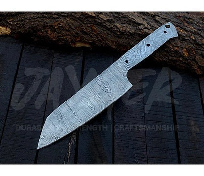 Damascus Steel Chef Slicer Knife Blank Blade – K18